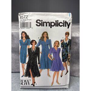 Simplicity Plus Size Dress Sewing Pattern 8572 26W 28W 30W 32W 1993 Vintage